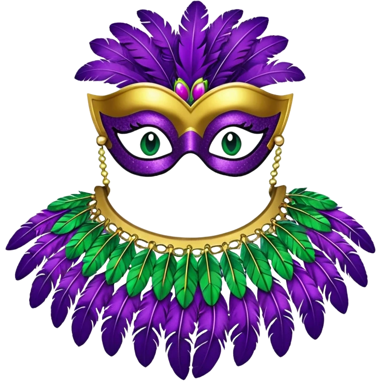 Mardi Gras collar with sequins and feathers emoji