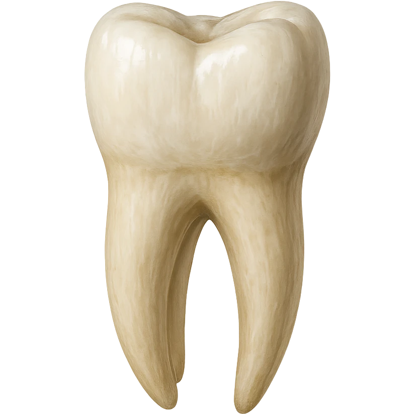 realistic illustration of a single human tooth, no background emoji