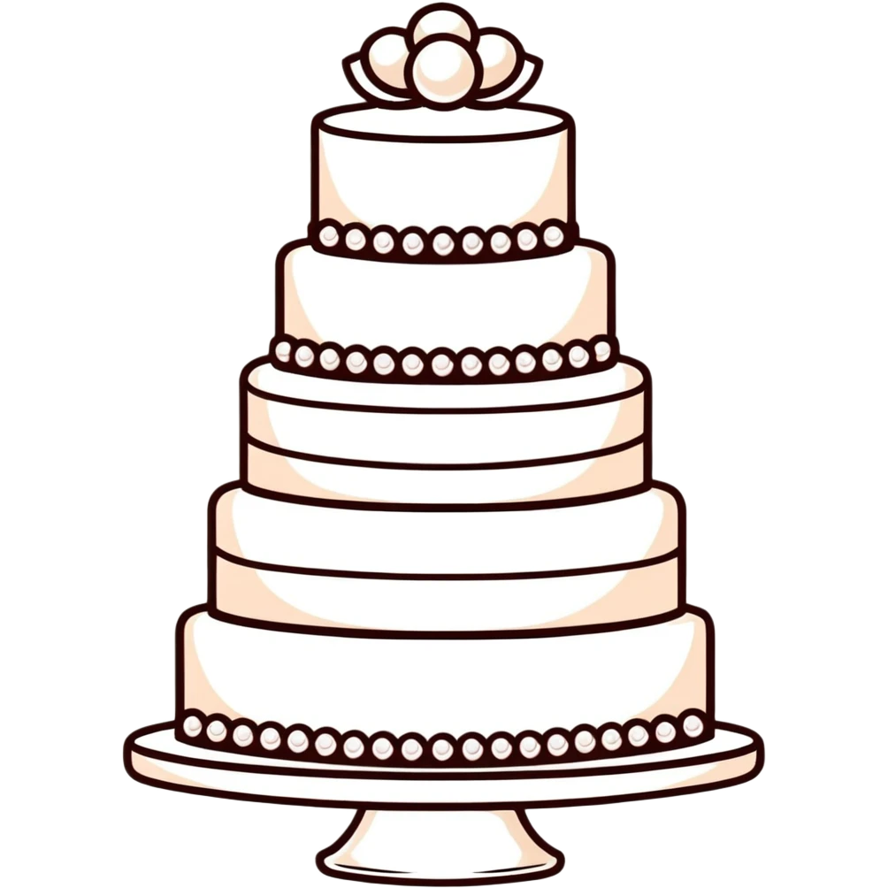 elegant multi-tier light pink wedding cake with pearl decorations emoji