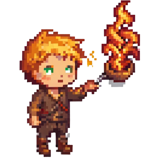 a boy playing with fire emoji