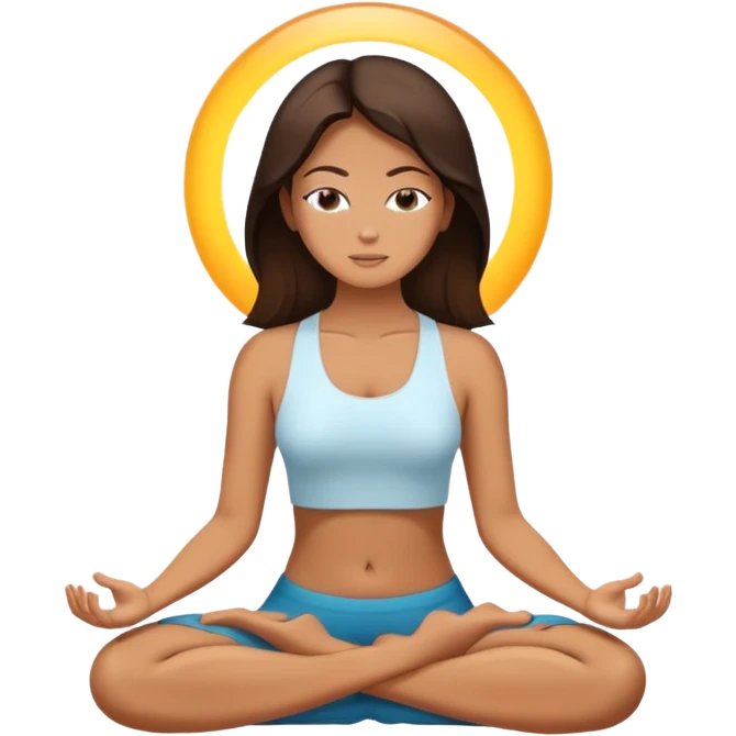 Brunette women with aura meditating  emoji