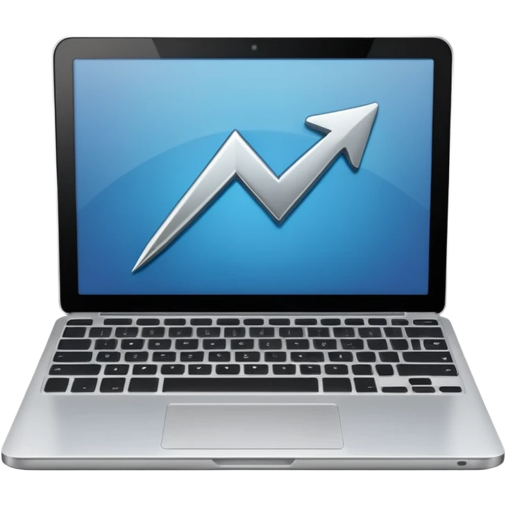 laptop with an upward arrow above it emoji
