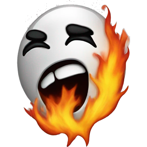 Burn with kiss emoji