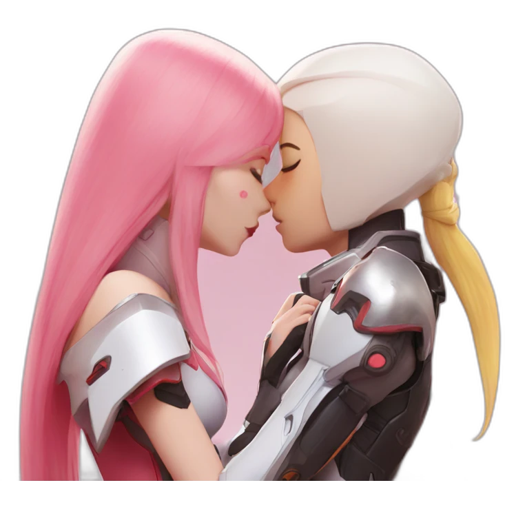 Zero two kissing mercy from overwatch emoji