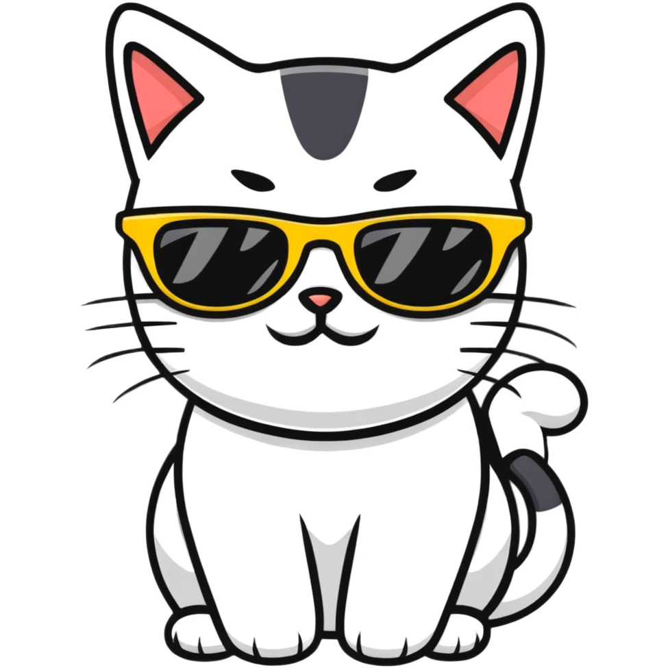 Cat with sunglasses emoji