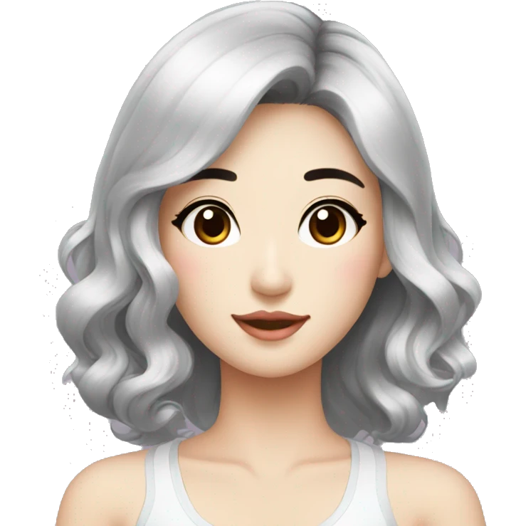 beautician, pretty korean girl with black hair emoji