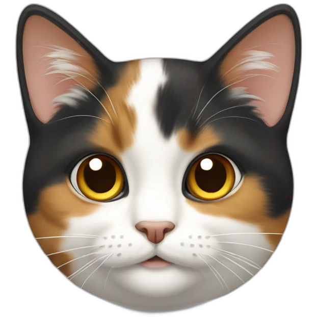 calico cat mostly white emoji
