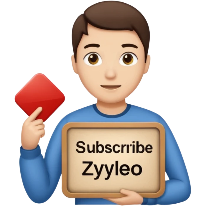 Somebody holding a sign say subscribe to Zylergaming emoji