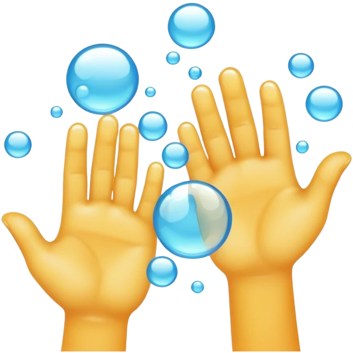 Rubbing hands bubbles emoji