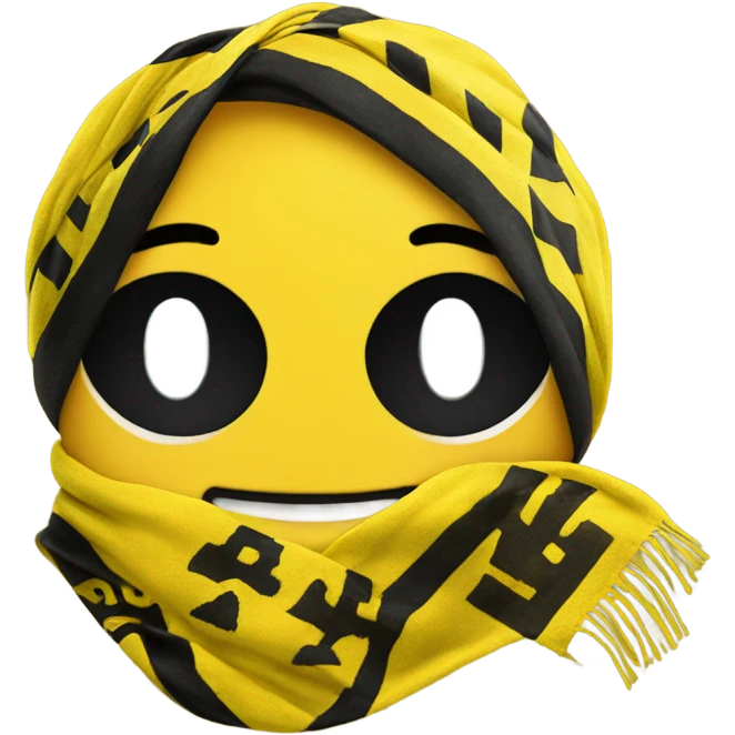 A smiley with a BVB Borussia Dortmund scarf  emoji
