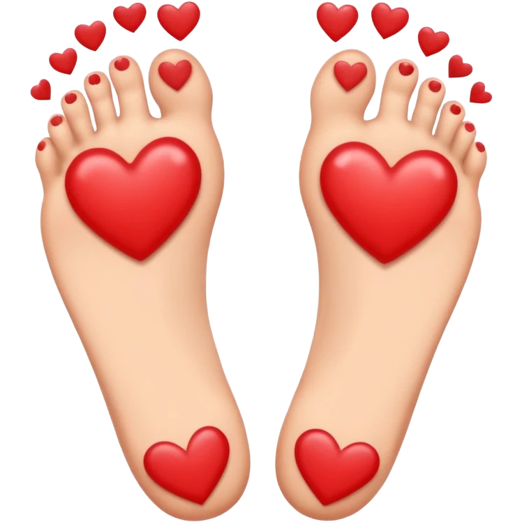 playful emoji of a person with hearts around their feet, expressing love for feet emoji