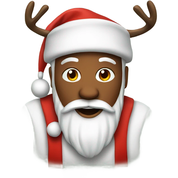 santa with a reindeer  emoji