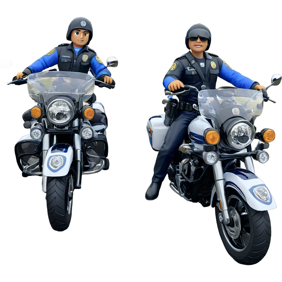 boys in police motorcycle gear emoji