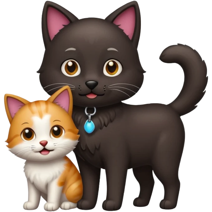 Dog love cat emoji