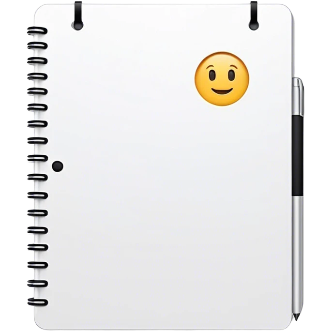 minimalist notebook white aesthetic emoji