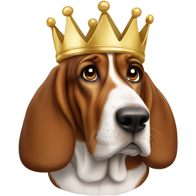 Basset hound wearing crown  emoji