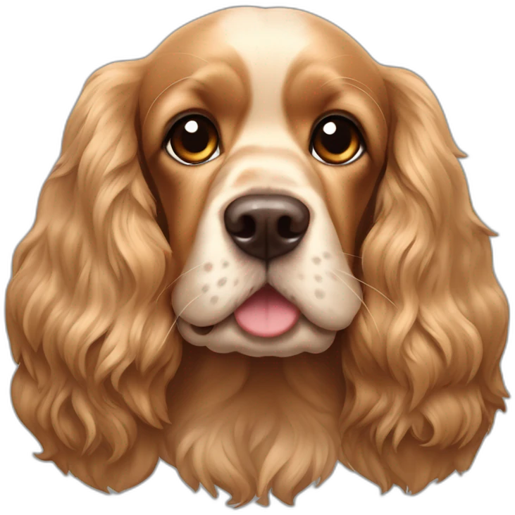 tan american cocker spaniel head emoji