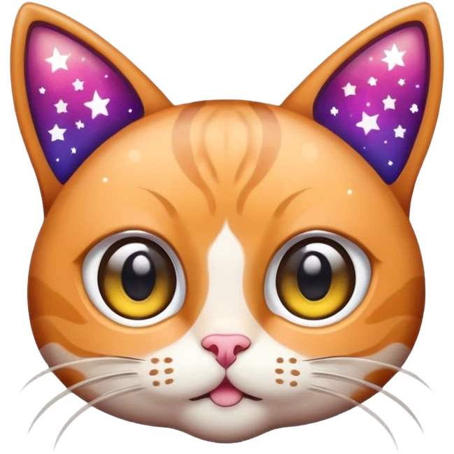 sticer cat and eyes stars emoji