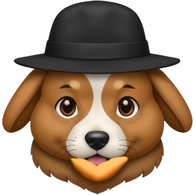 Dog and hat black emoji