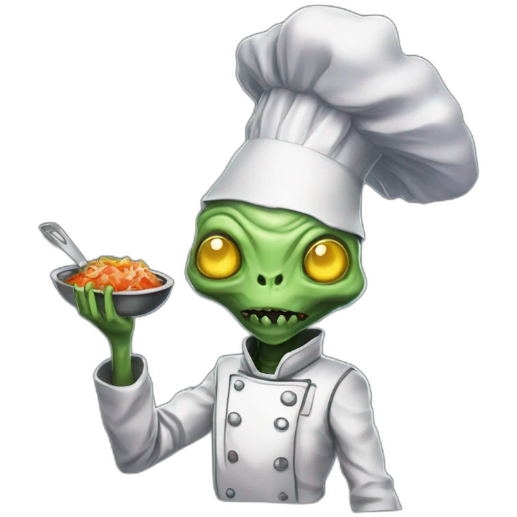alien chef realistic scifi roguelike rpg style inspired by slay the spire digital art emoji