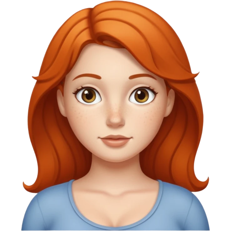 Curvy and busty white girl with freckles on tits emoji