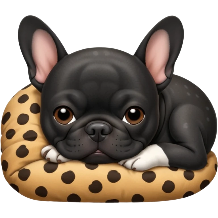 Чёрный французский бульдог спит  emoji