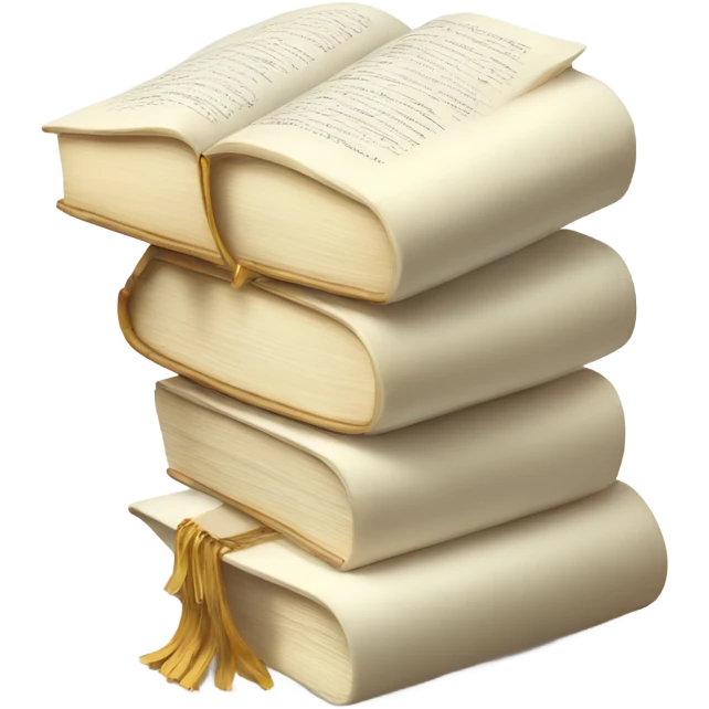 Ivory book stack white pages  emoji