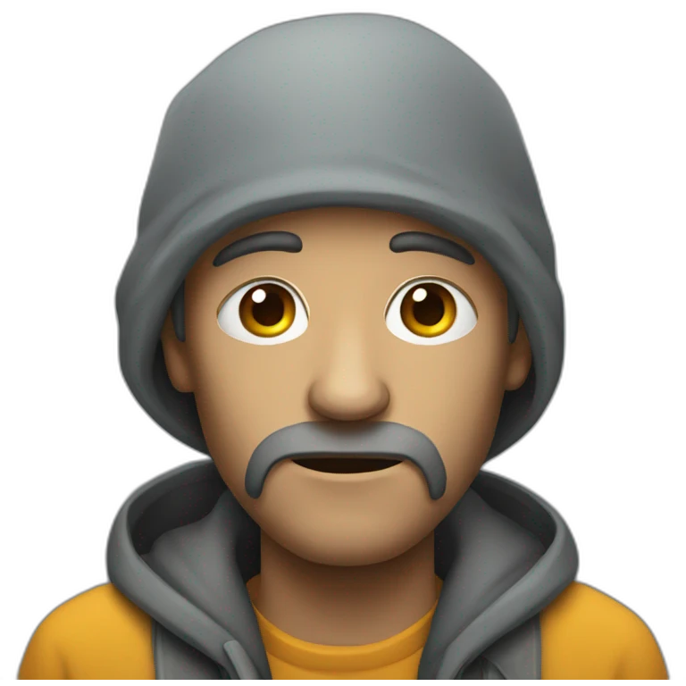 homeless man begging for data emoji