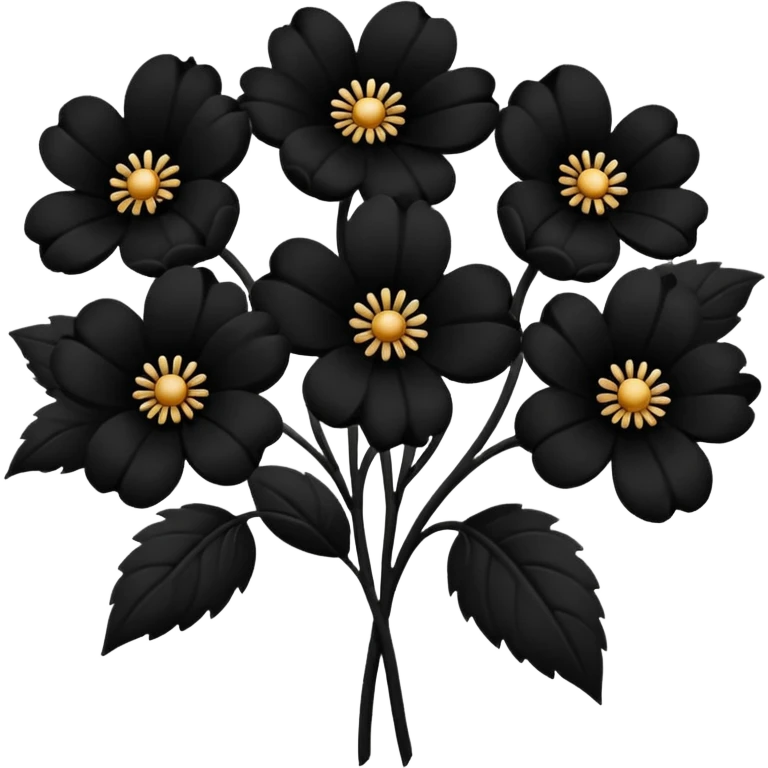 Ramo de flores negras  emoji