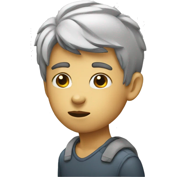 A thinking boy emoji