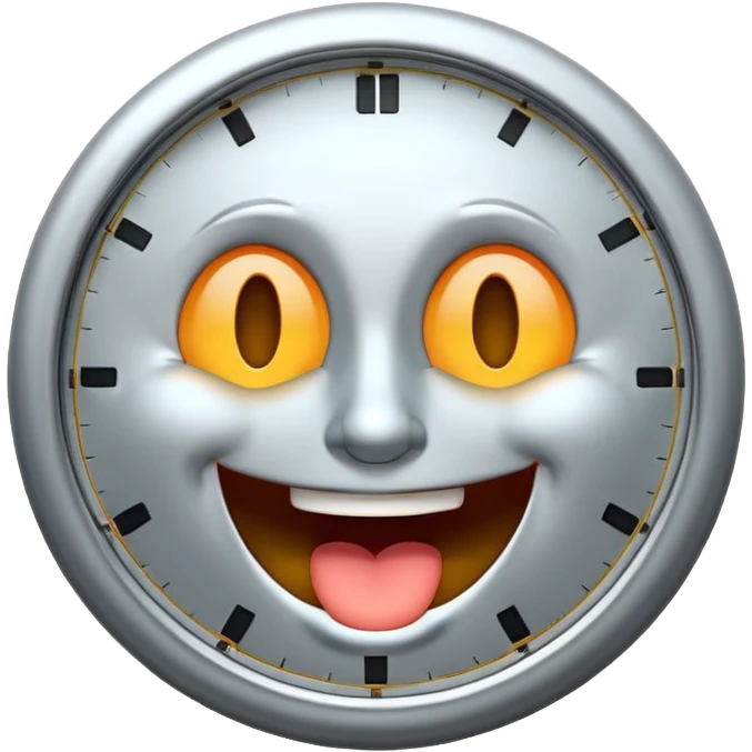 a clock laughing with it’s eyes closed emoji