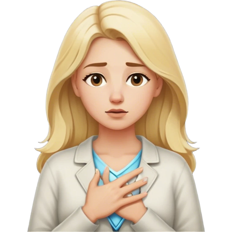 a blonde woman in a 2 crossroads front of her places a hand on their chest, taking a deep breath before choosing the light path, symbolizing their decision to respond instead of react with peace. light emoji