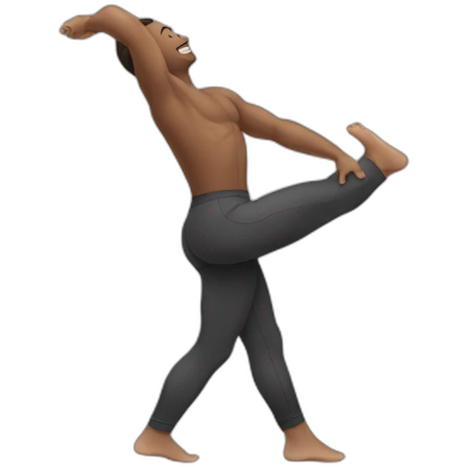 men doing back stretch emoji