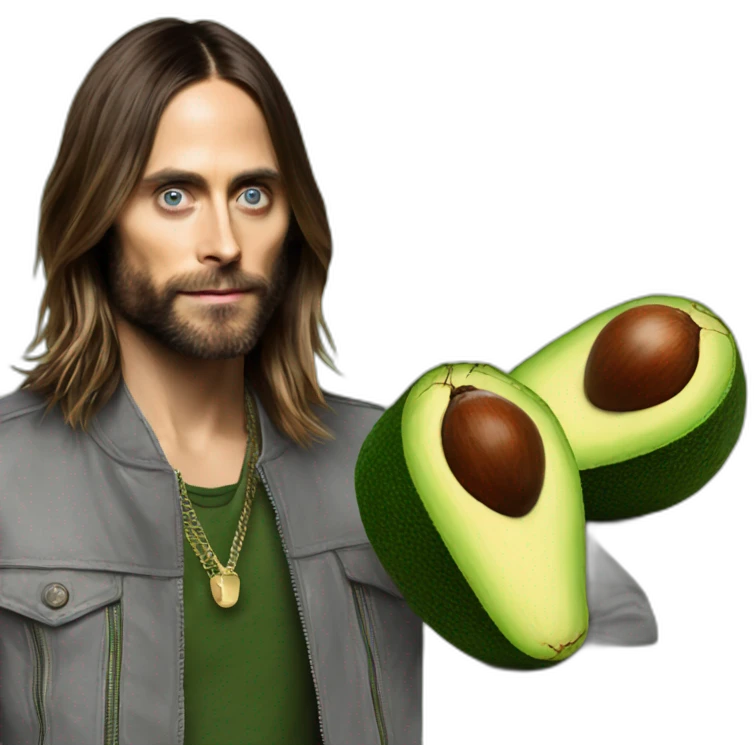 Jared Leto with an avocado emoji