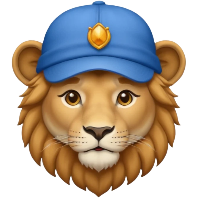 lion with blue hat and shirt emoji