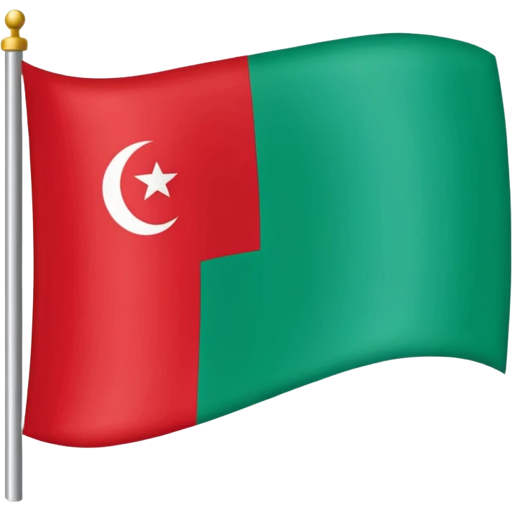 Dagistan flag red down mid light blue and green above emoji