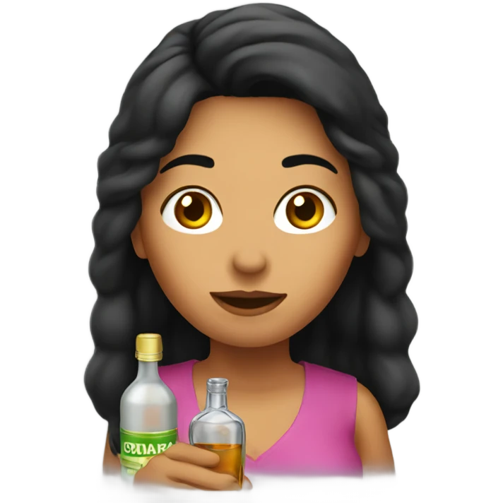 Hispanic woman taking liquor shot emoji