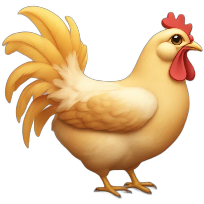 a cat on a chicken emoji