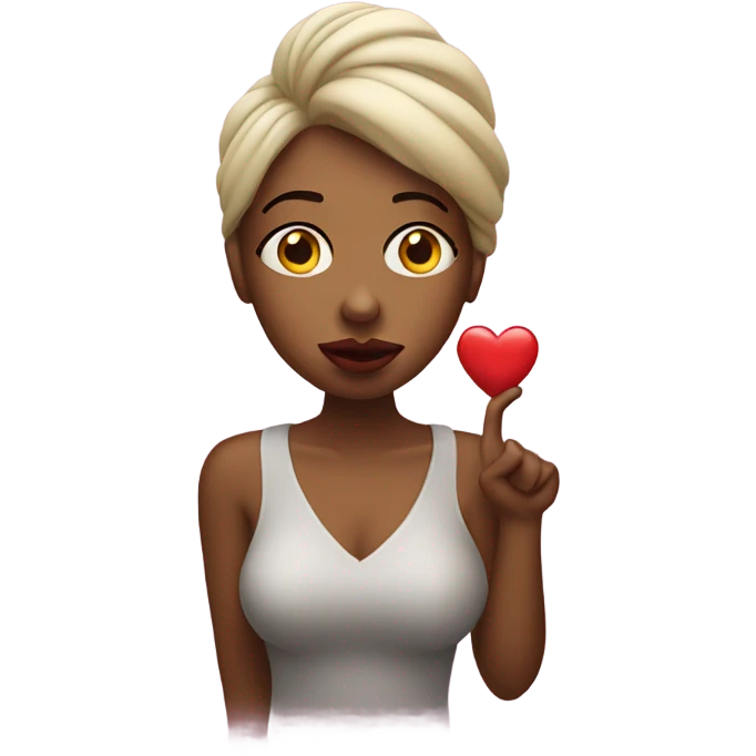 Woman blowing a kiss to the side with a heart coming out  emoji
