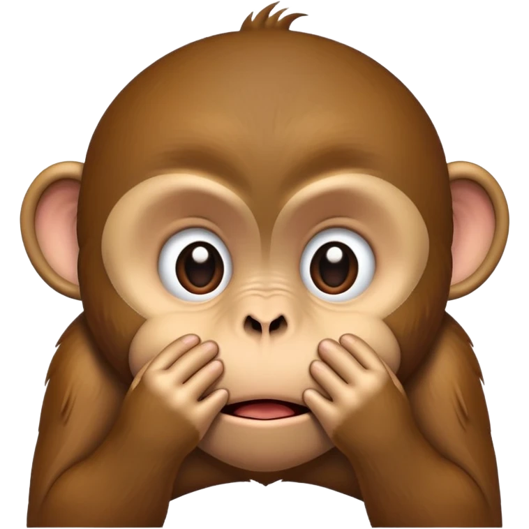 Monkey covering mouth with teary eyes emoji