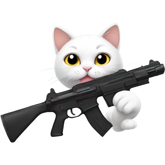 Cat with gun anime emoji
