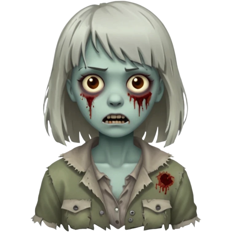 Faça uma mulher zumbi de franja emoji