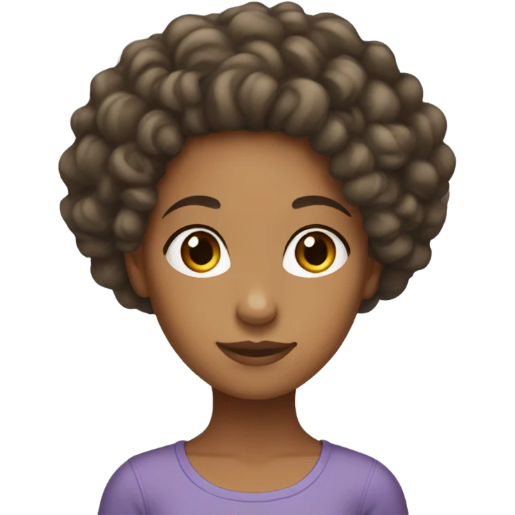 Mixed girl with curly hair doing her hair emoji