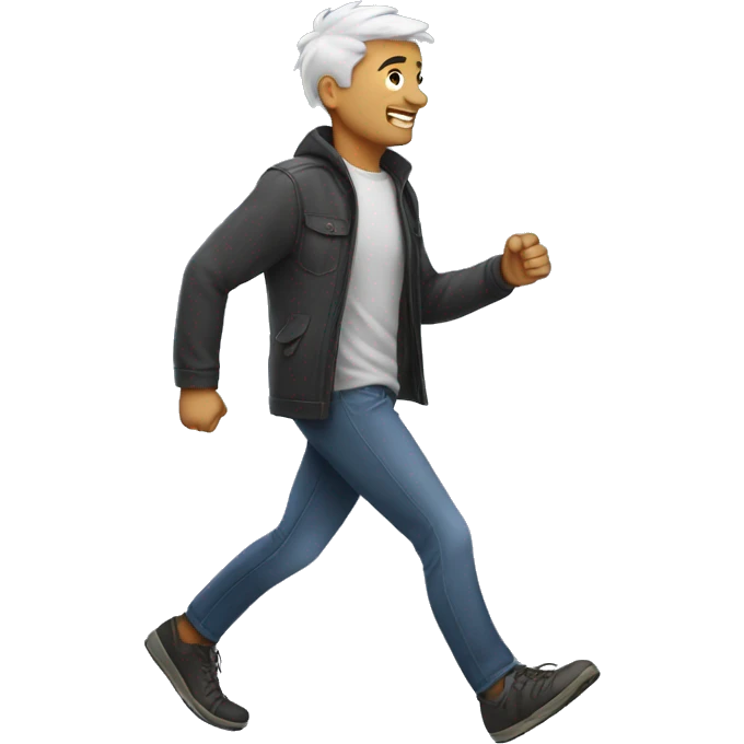 Man walking with lightning bolts emoji