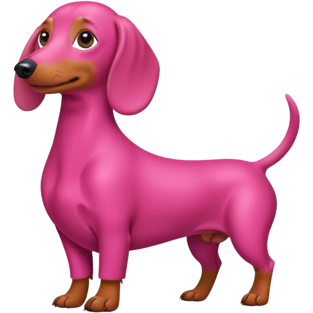 bright pink dachshund dog emoji