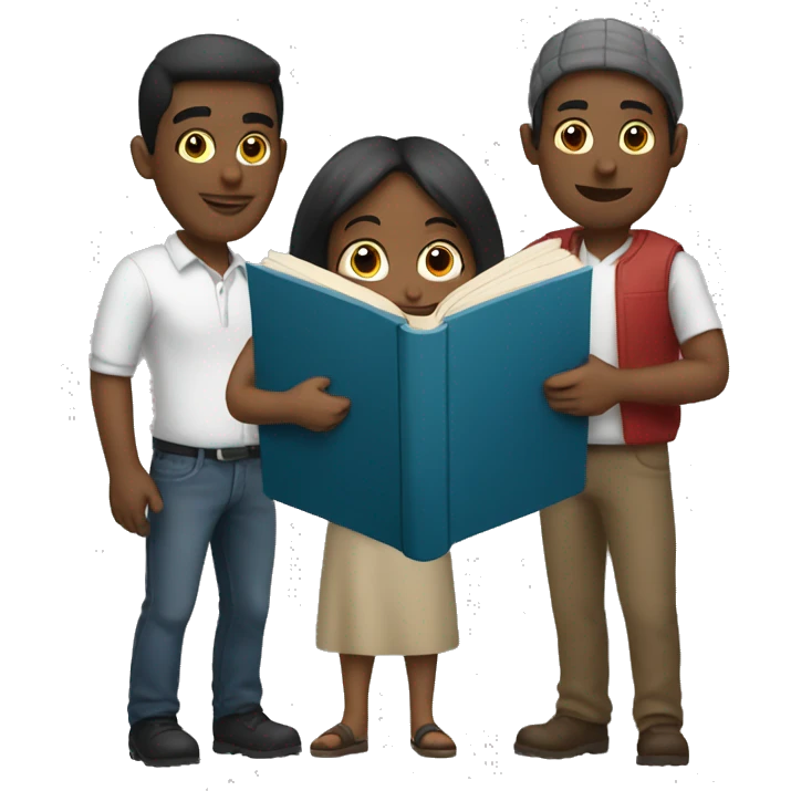 people holding a book emoji