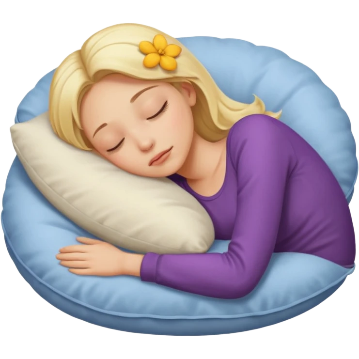 Blonde girl asleep on pillow emoji