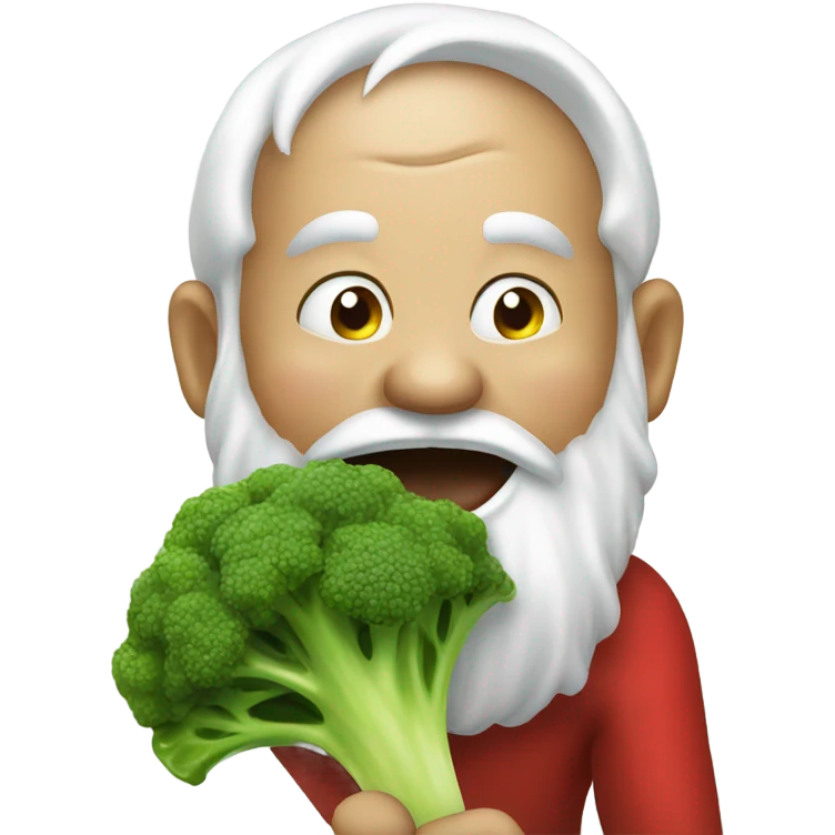santa eating broccoli  emoji