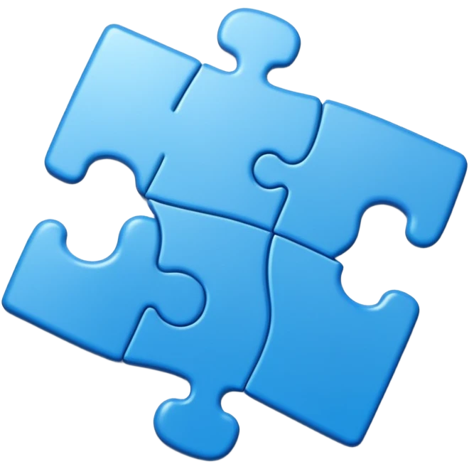 blue puzzle piece emoji, classic jigsaw shape emoji