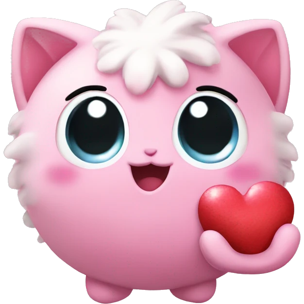 jiggly puff holding a heart emoji